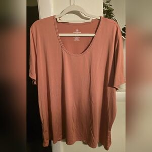 Relaxed Scoop Neck Tee - Rosewood